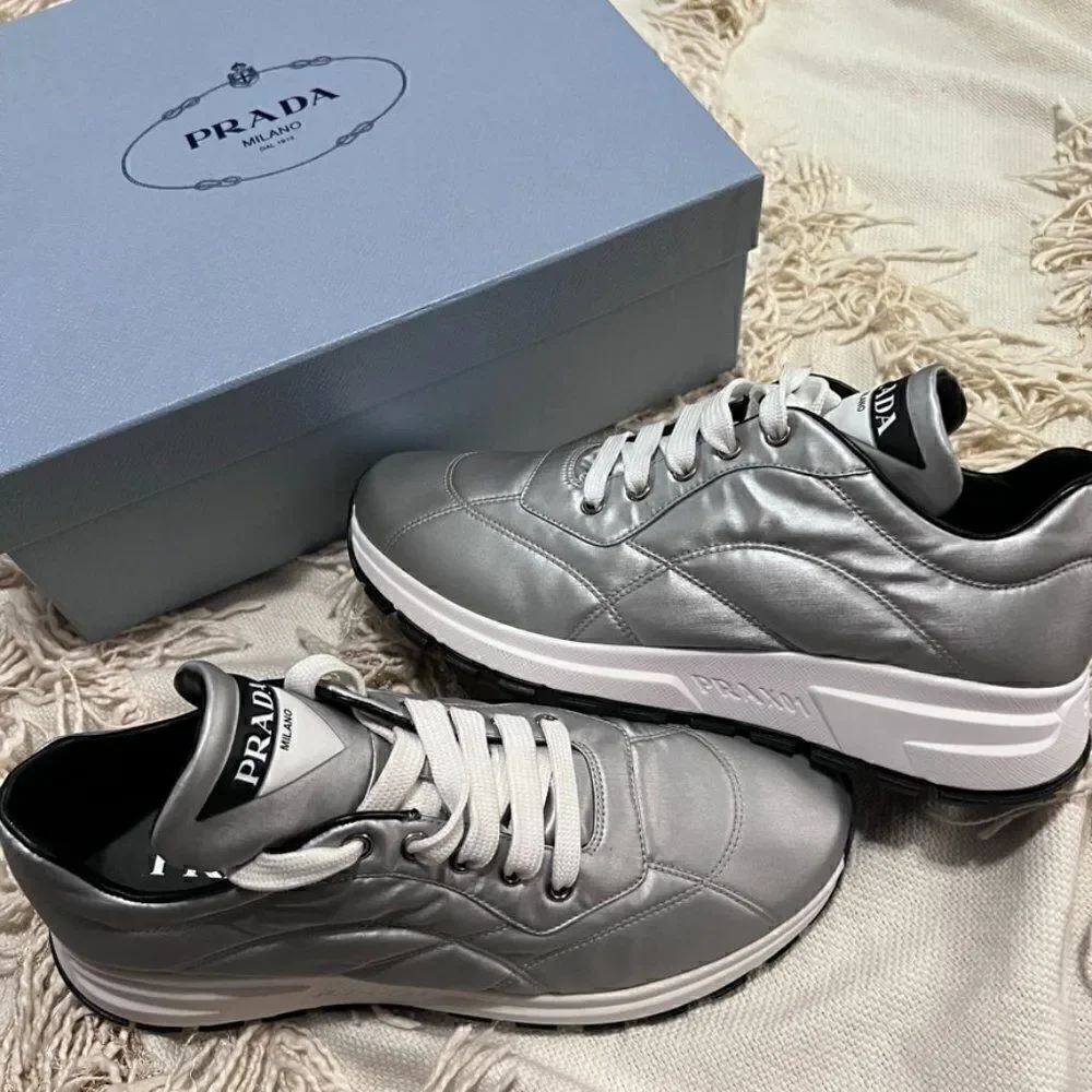 PRADA Logo Nylon Casual Laceup Women’s Sneakers